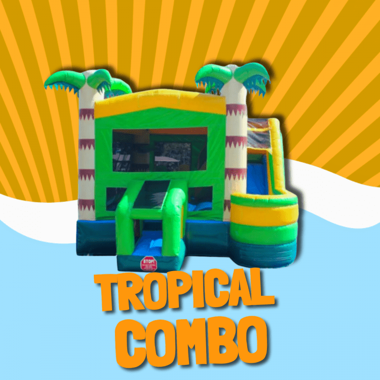 Tropical Bounce House W/Slide Combo